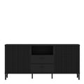 Lusaka TV Cabinet 2 Door 2 Drawer in Black Graphite - image 2