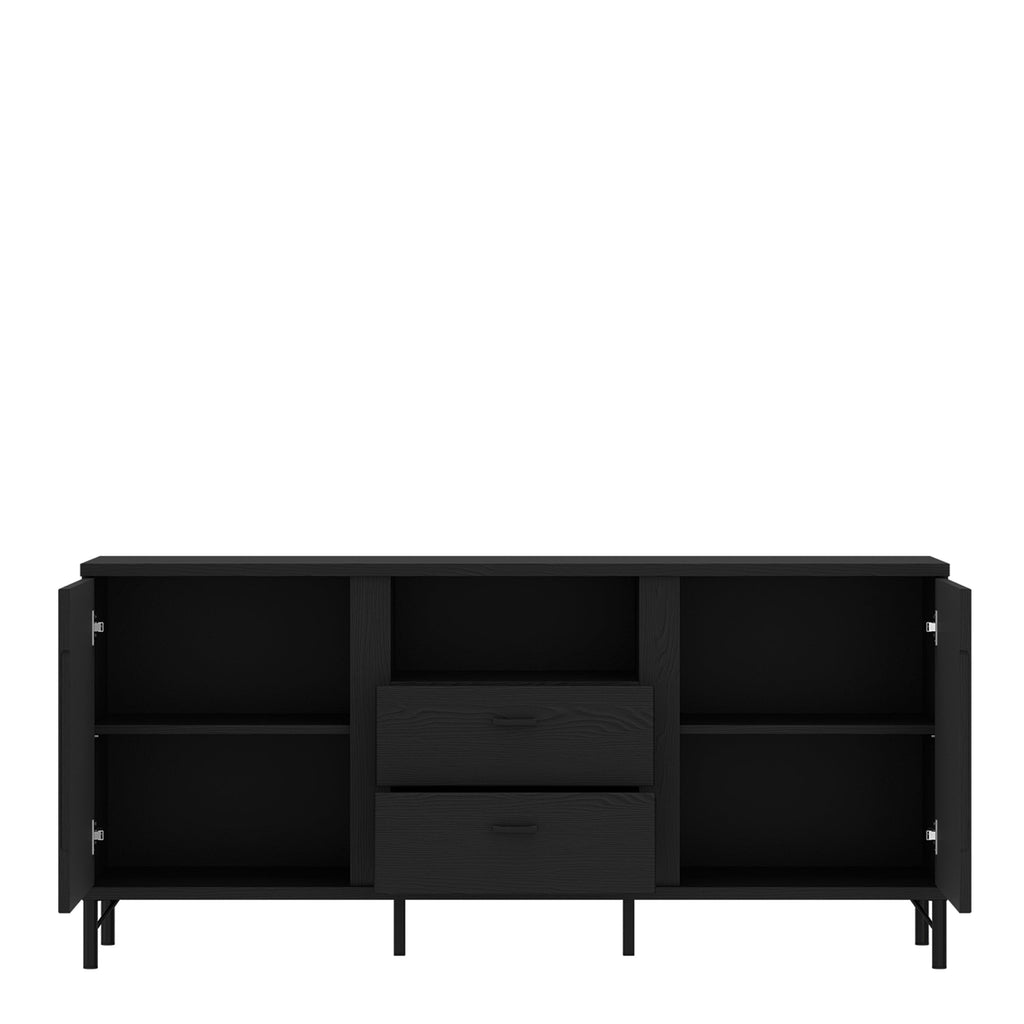 Lusaka TV Cabinet 2 Door 2 Drawer in Black Graphite - image 3