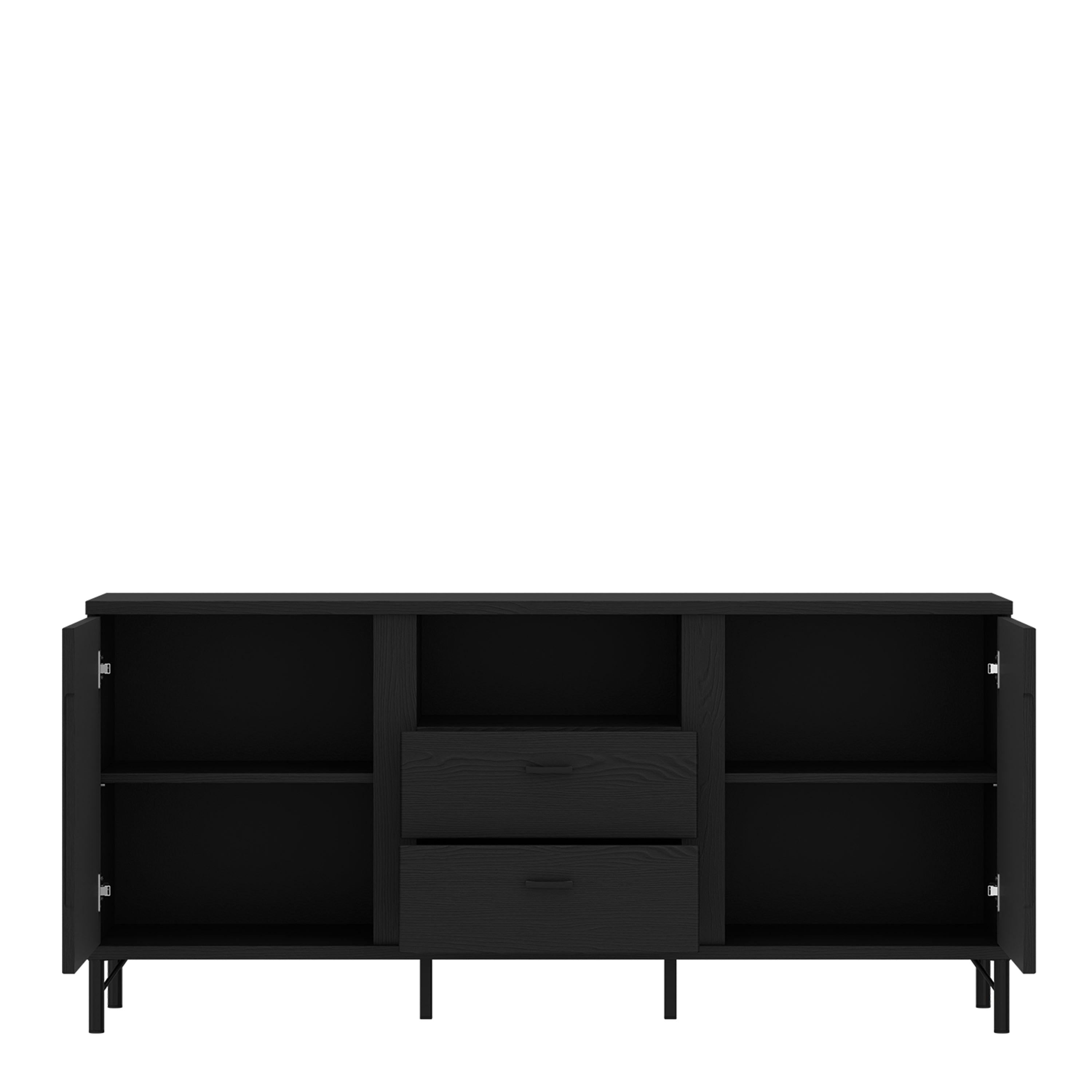Lusaka TV Cabinet 2 Door 2 Drawer in Black Graphite - image 3