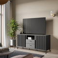 Lusaka TV Cabinet 2 Door 2 Drawer in Black Graphite - image 4