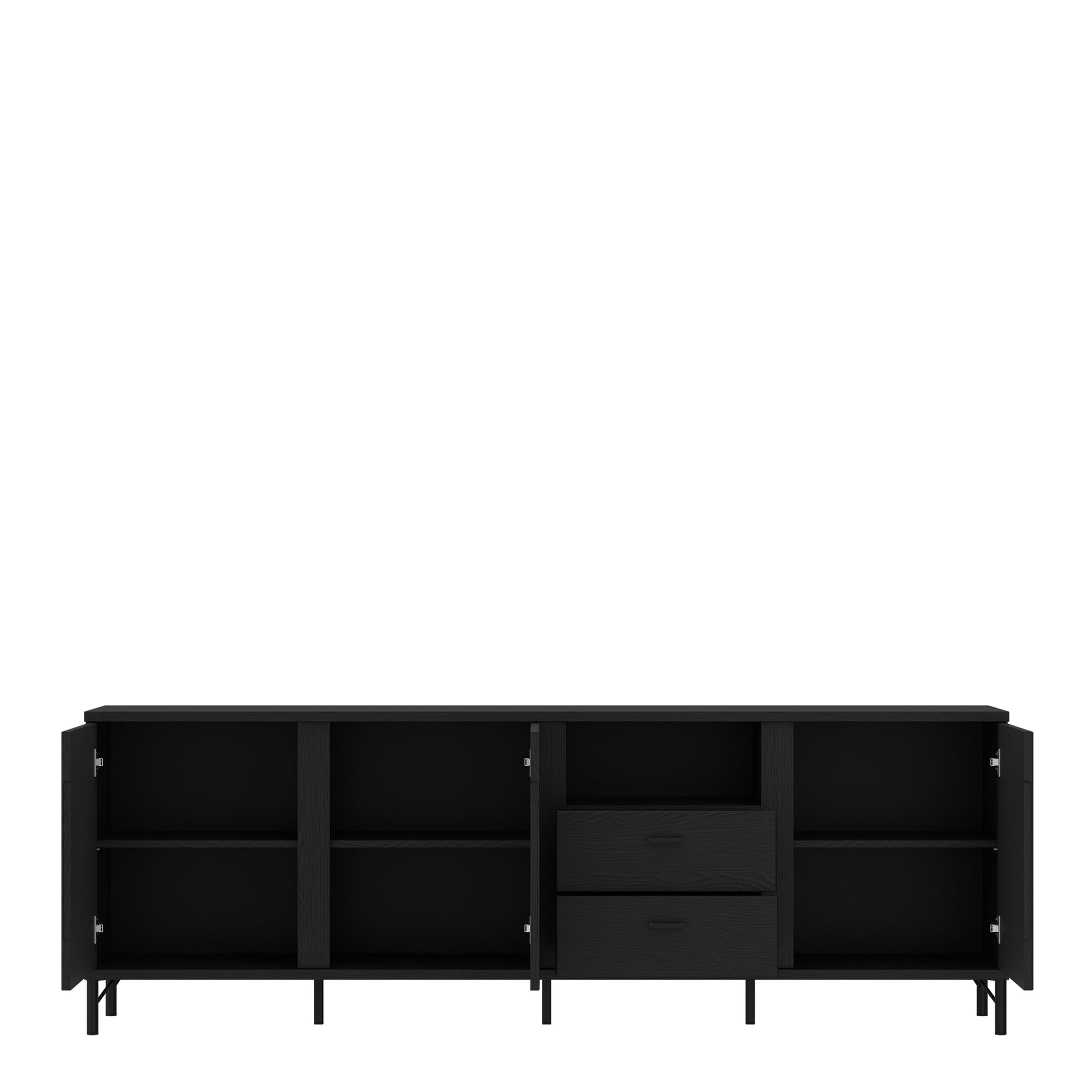 Lusaka TV Cabinet 3 Door 2 Drawer in Black Graphite - image 3