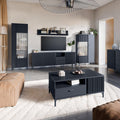 Lusaka TV Cabinet 3 Door 2 Drawer in Black Graphite - image 5