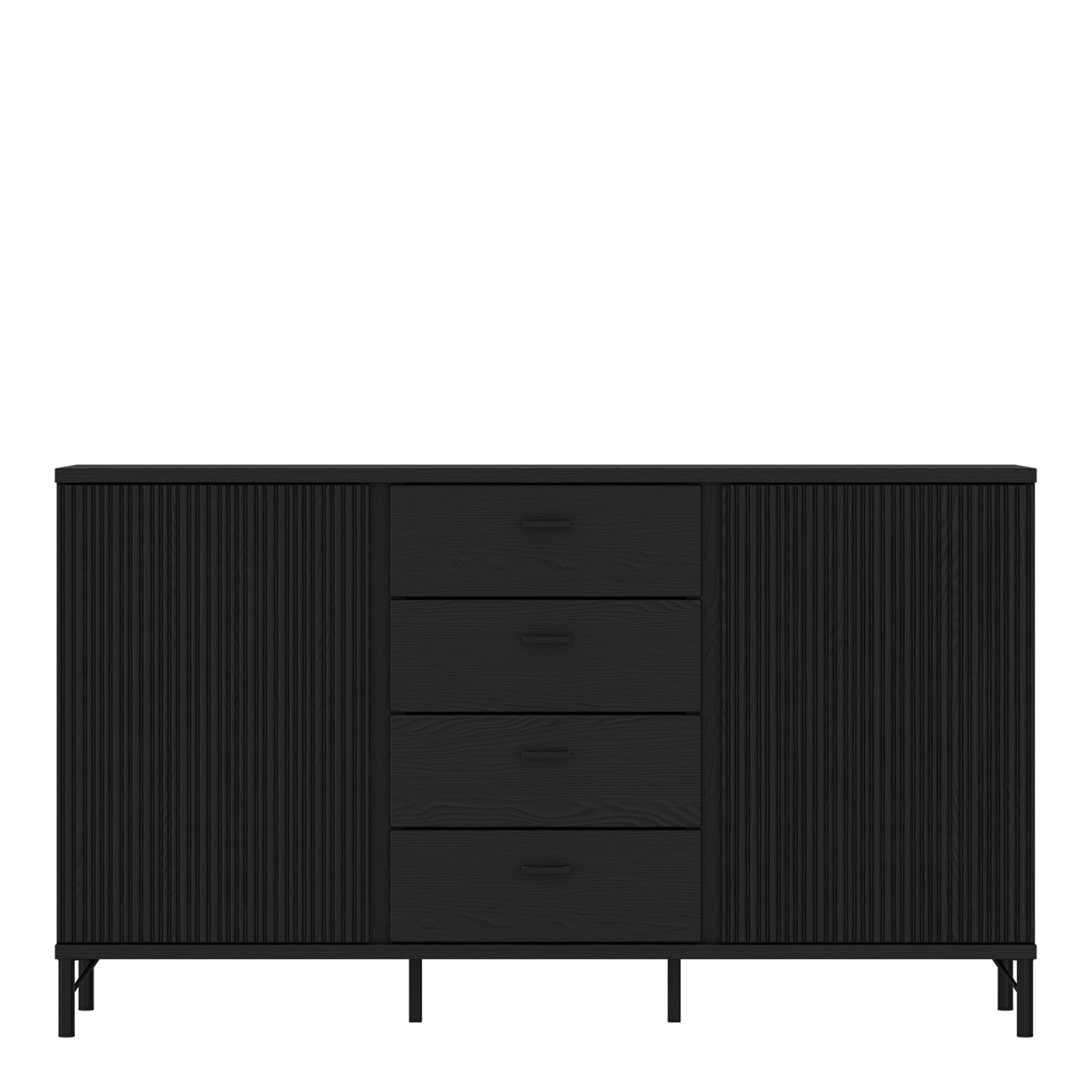 Lusaka Sideboard 2 Door 4 Drawer in Black Graphite - image 2