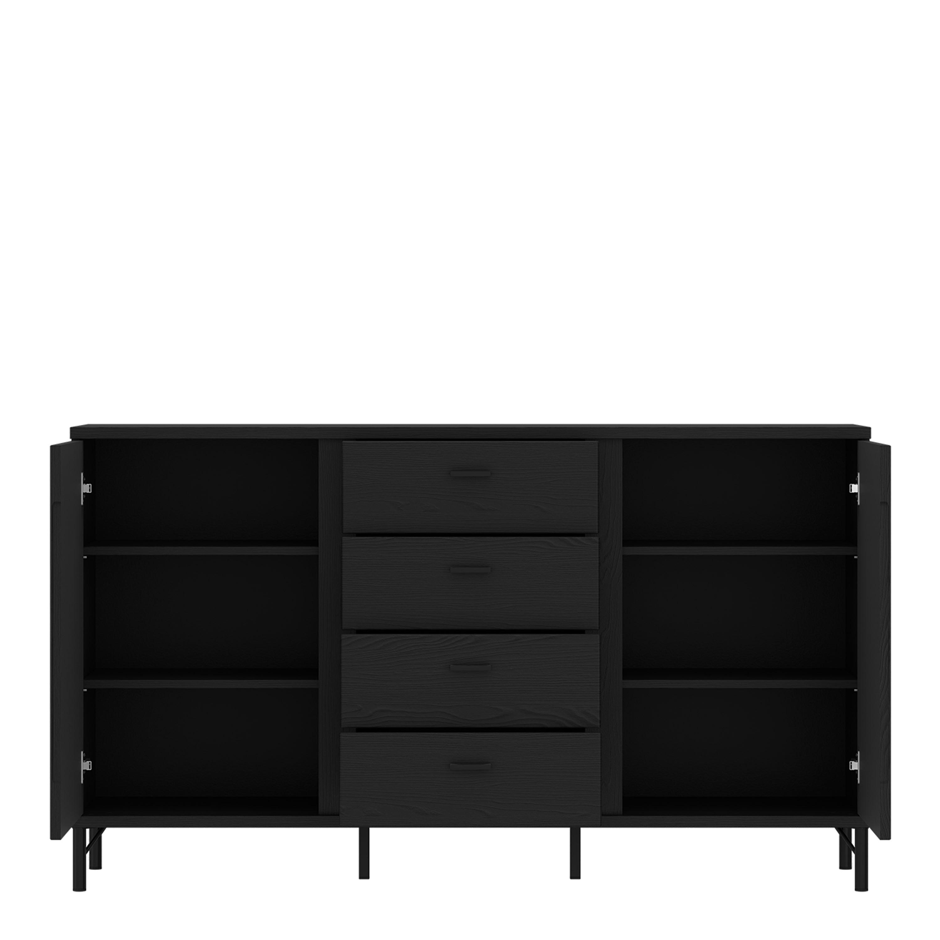 Lusaka Sideboard 2 Door 4 Drawer in Black Graphite - image 3