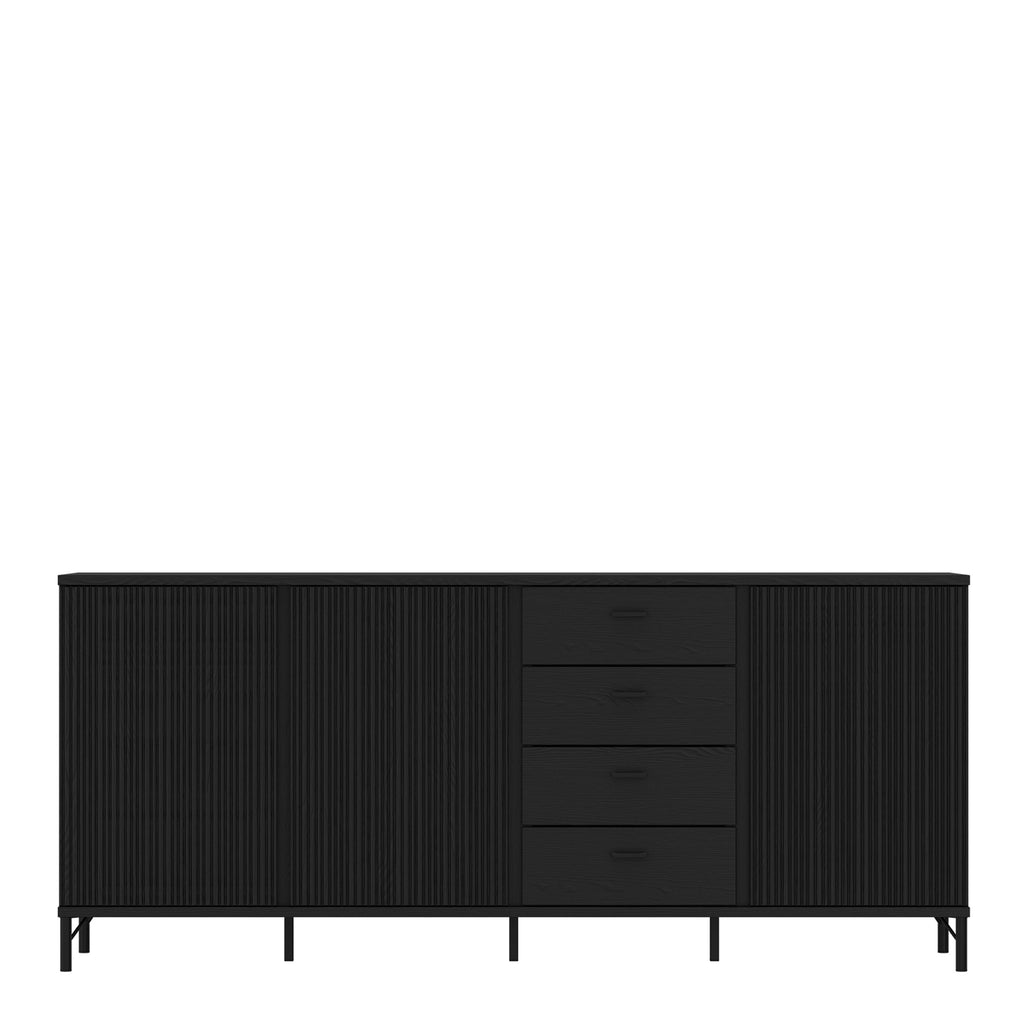 Lusaka Sideboard 3 Door 4 Drawer in Black Graphite - image 2