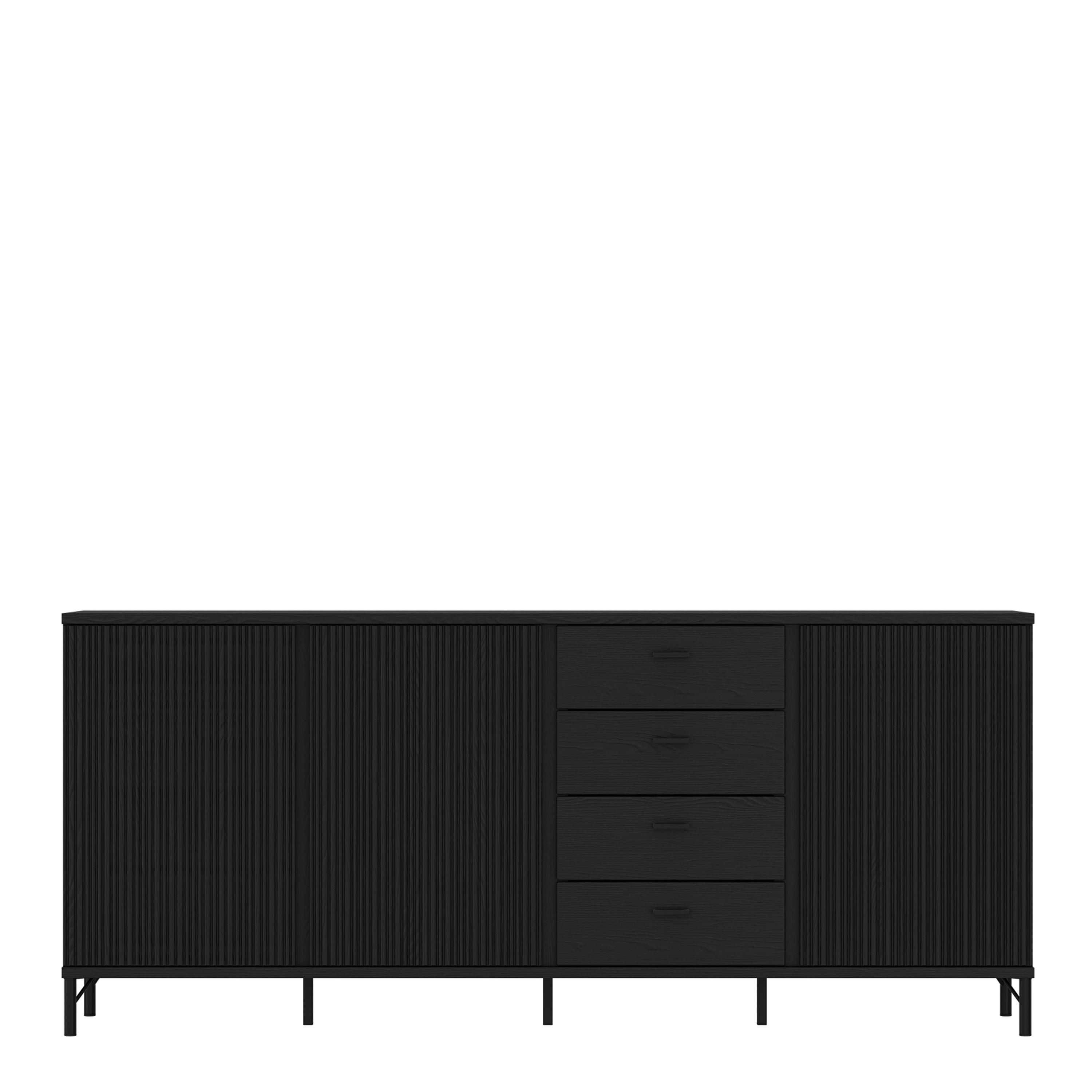 Lusaka Sideboard 3 Door 4 Drawer in Black Graphite - image 2