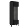 Lusaka Display Cabinet 1 Door in Black Graphite