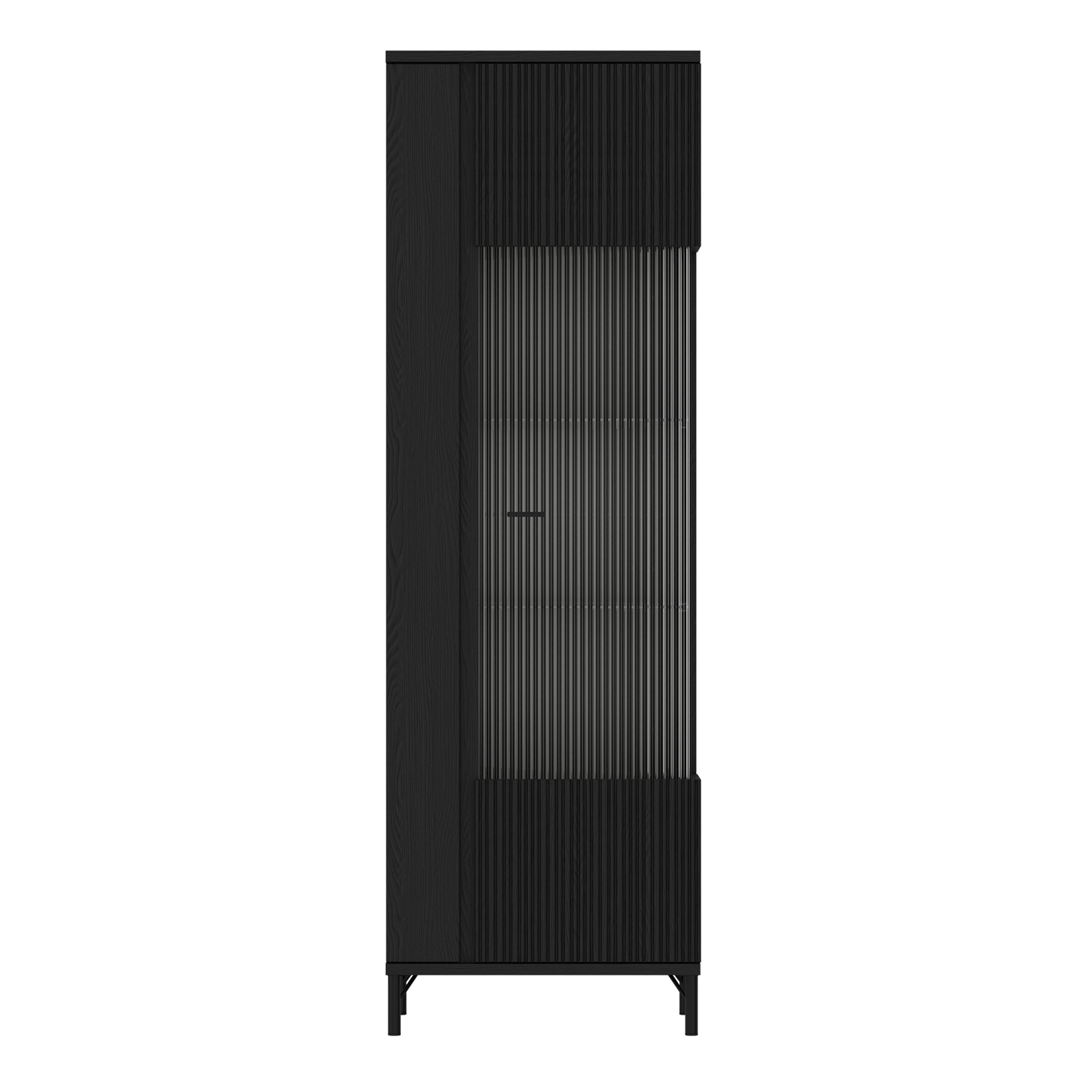 Lusaka Display Cabinet 1 Door in Black Graphite - image 2