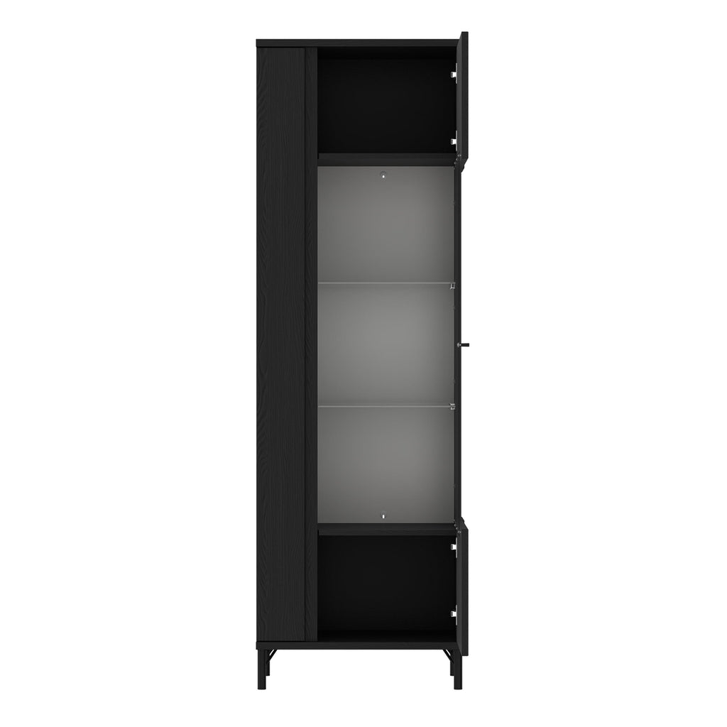 Lusaka Display Cabinet 1 Door in Black Graphite - image 3