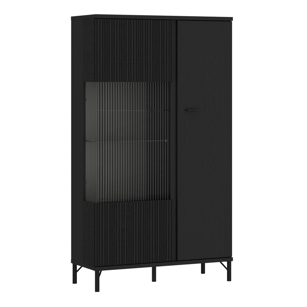 Lusaka Display Cabinet 2 Door in Black Graphite
