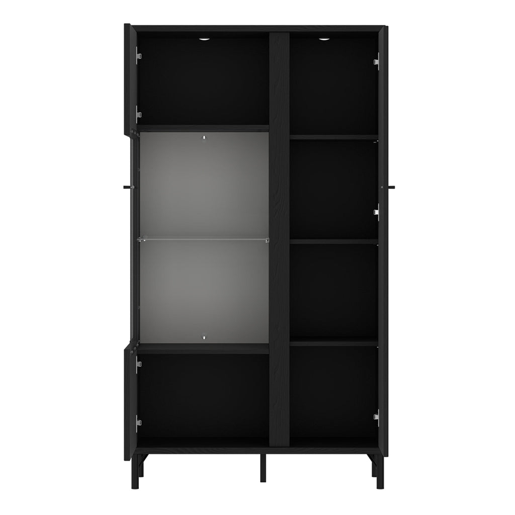 Lusaka Display Cabinet 2 Door in Black Graphite - image 3