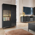 Lusaka Display Cabinet 2 Door in Black Graphite - image 4