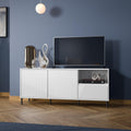 Avenale Wide TV Cabinet 2 Door 1 Drawer in Alpine White High Gloss - image 4