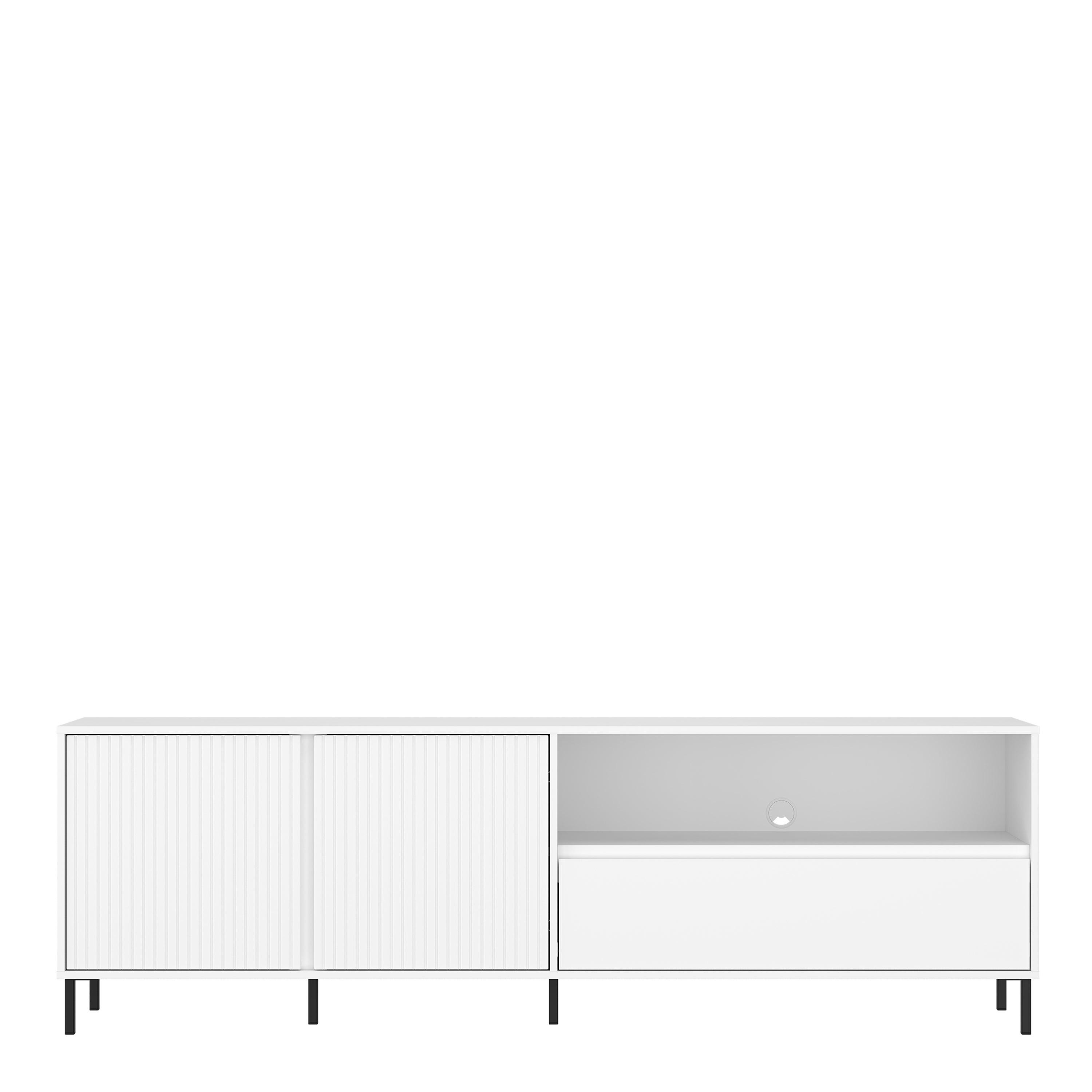 Avenale TV Cabinet 2 Door 1 Drawer in Alpine White High Gloss - image 2