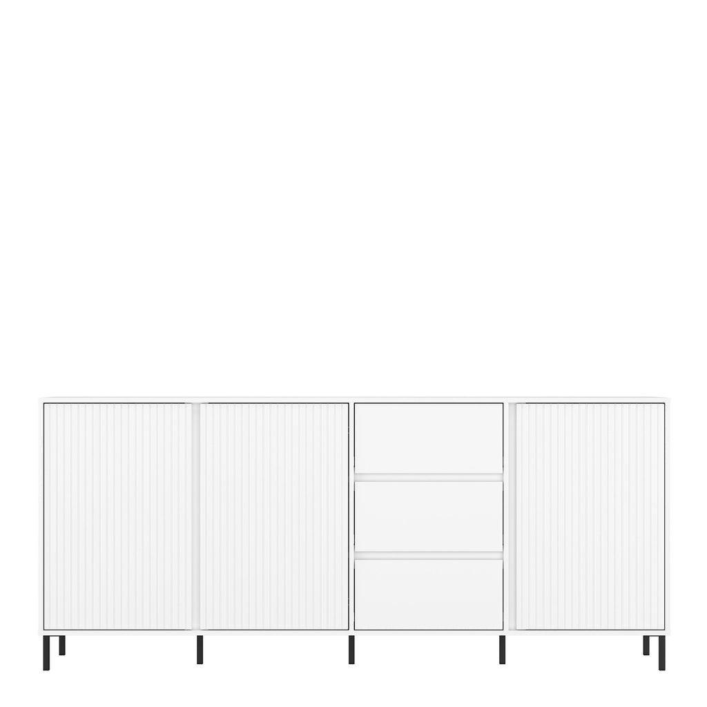 Avenale Sideboard 3 Door 3 Drawer in Alpine White High Gloss - image 2