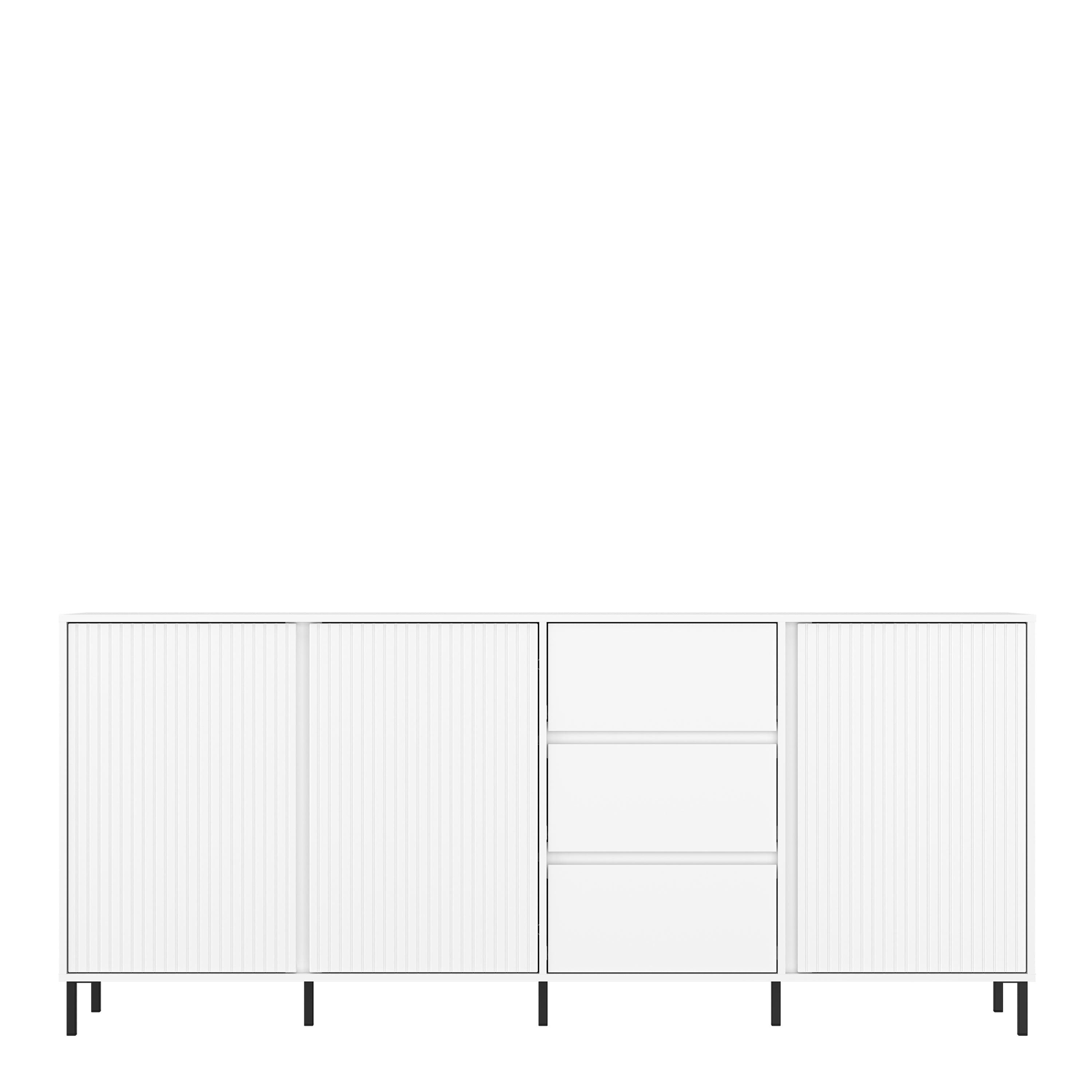 Avenale Sideboard 3 Door 3 Drawer in Alpine White High Gloss - image 2