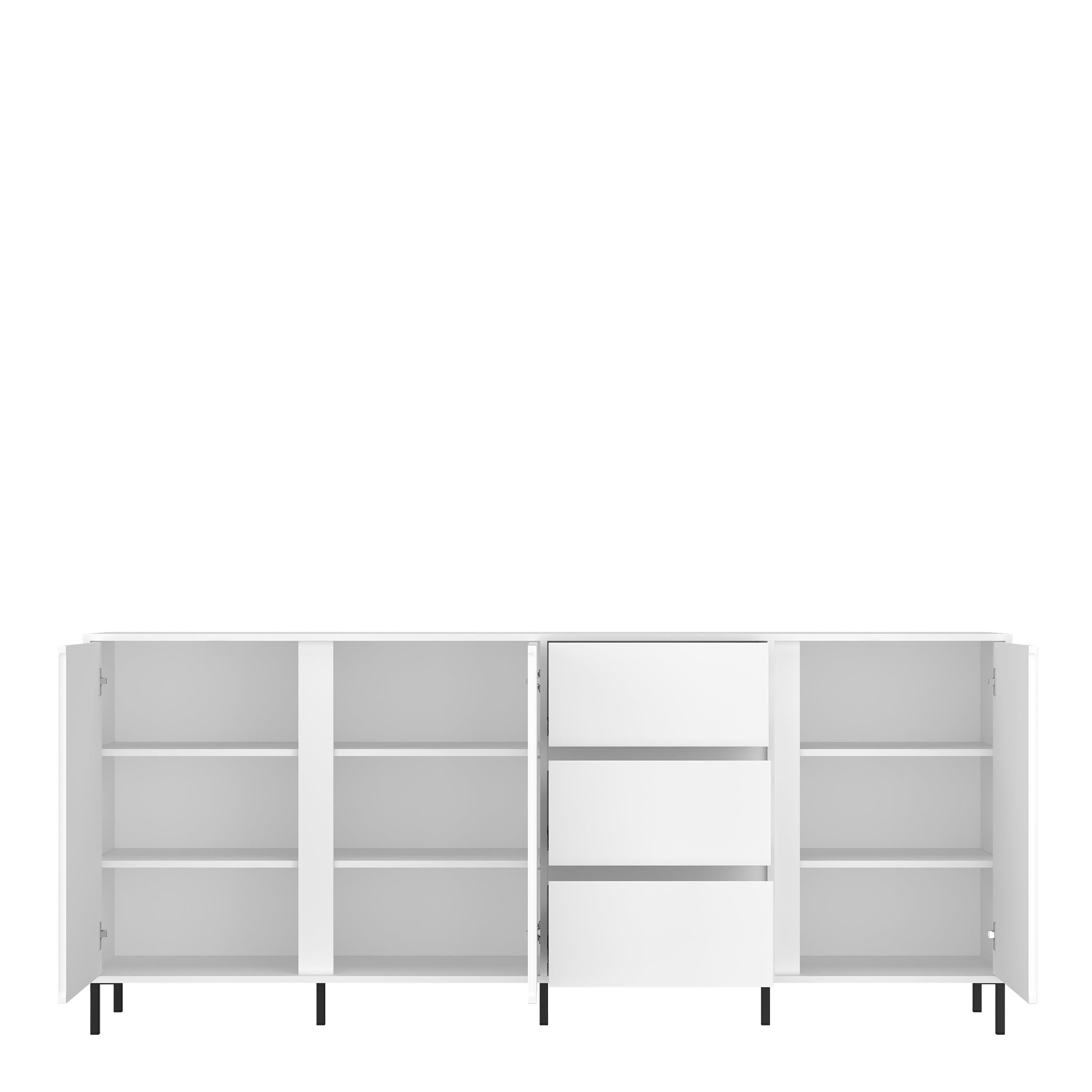 Avenale Sideboard 3 Door 3 Drawer in Alpine White High Gloss - image 3