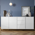 Avenale Sideboard 3 Door 3 Drawer in Alpine White High Gloss - image 4