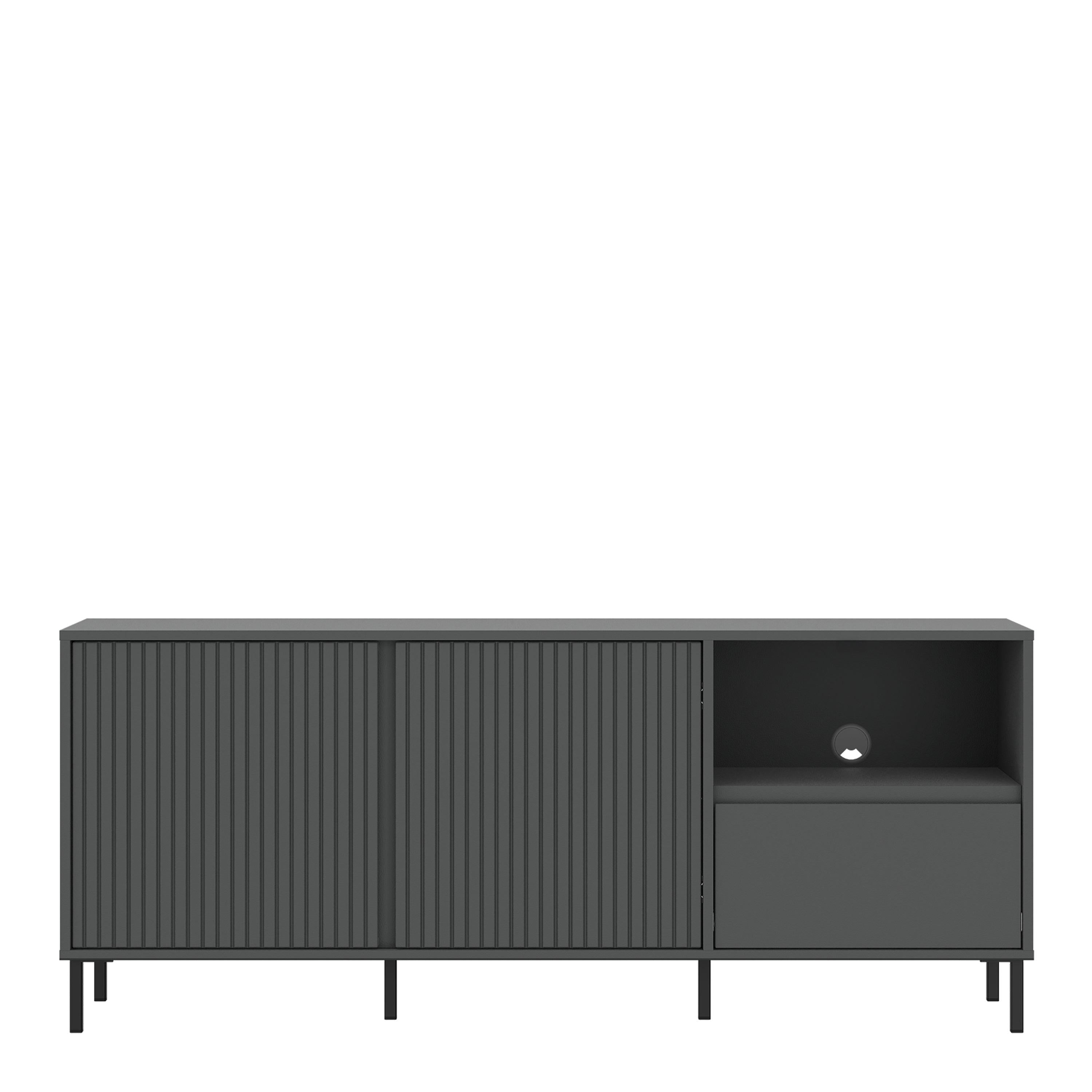 Avenale Wide TV Cabinet 2 Door 1 Drawer in Anthracite - image 2