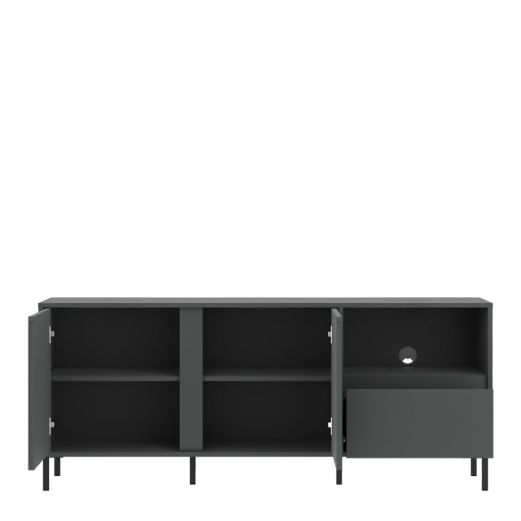 Avenale Wide TV Cabinet 2 Door 1 Drawer in Anthracite - image 3