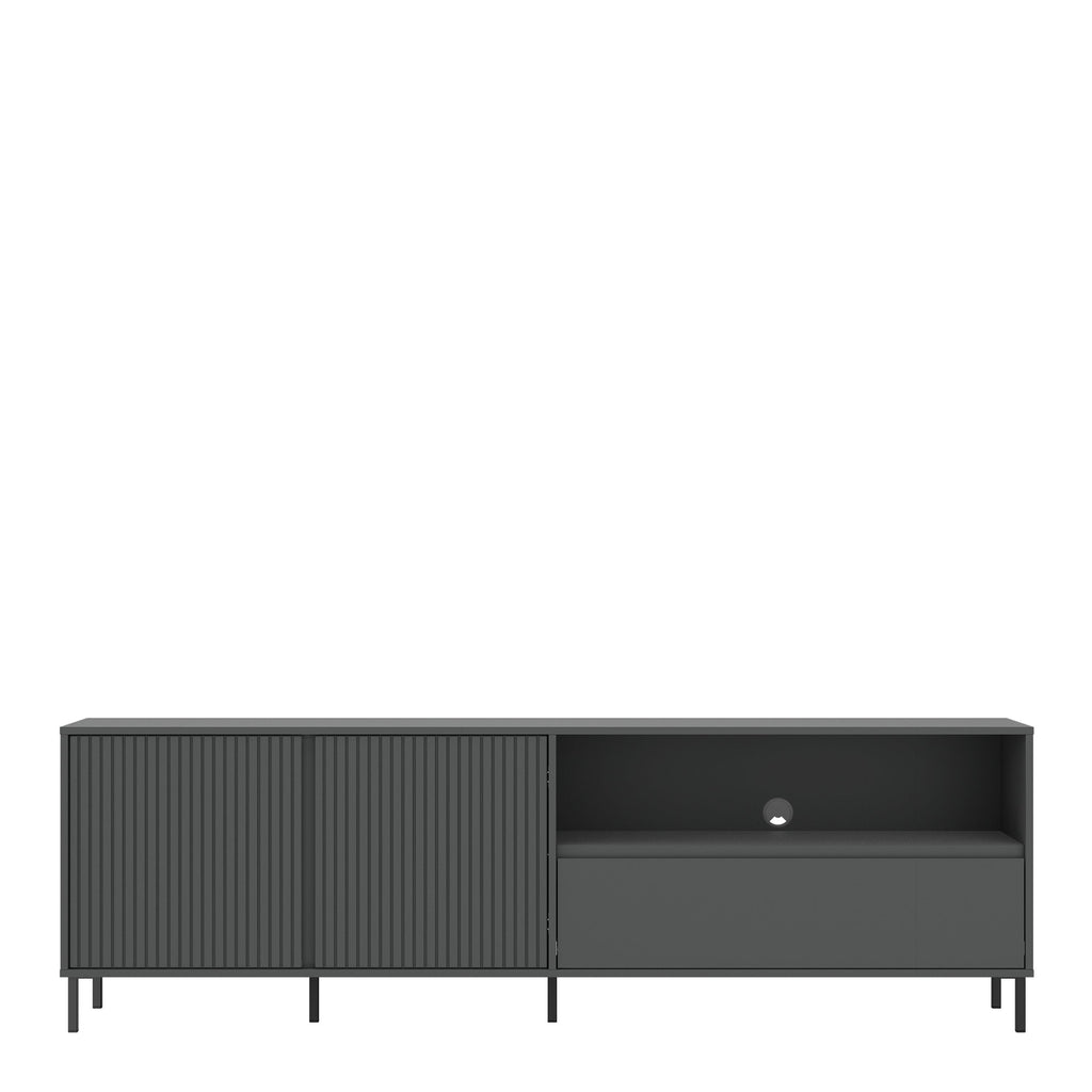 Avenale TV Cabinet 2 Door 1 Drawer in Anthracite - image 2