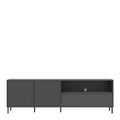 Avenale TV Cabinet 2 Door 1 Drawer in Anthracite - image 2