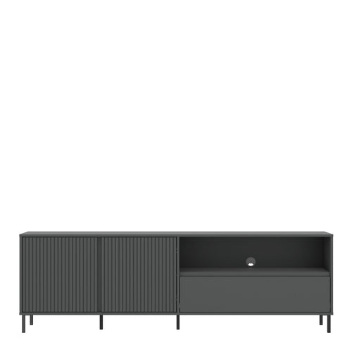 Avenale TV Cabinet 2 Door 1 Drawer in Anthracite - image 2