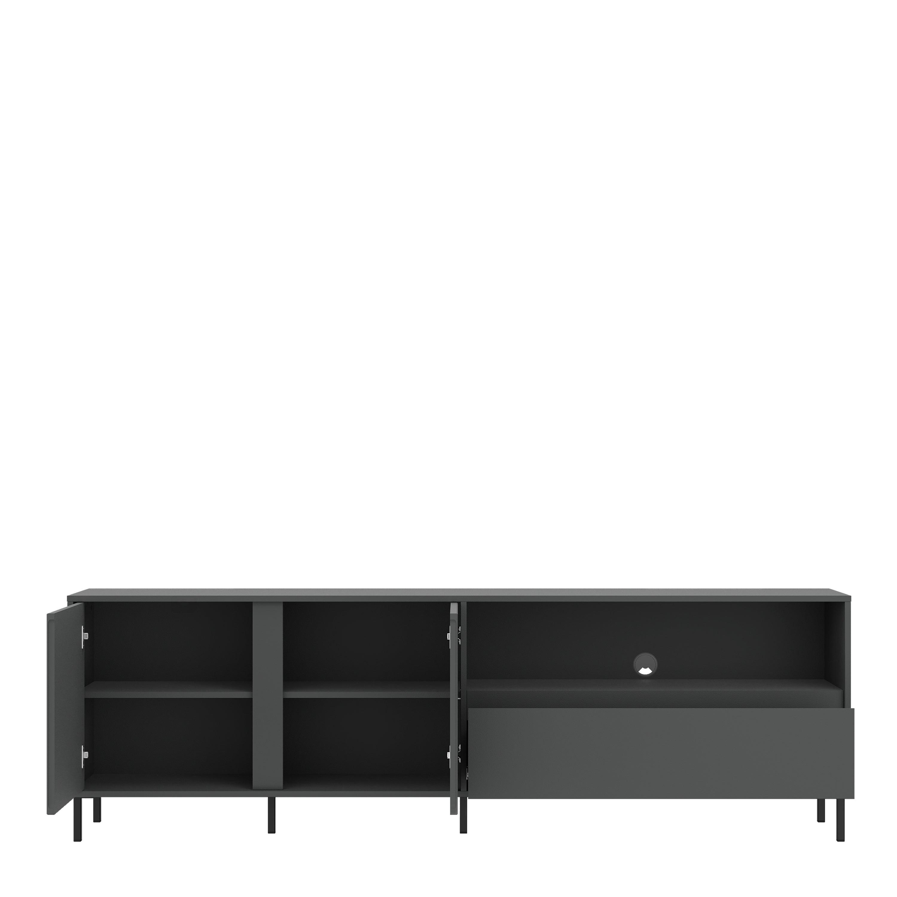 Avenale TV Cabinet 2 Door 1 Drawer in Anthracite - image 3