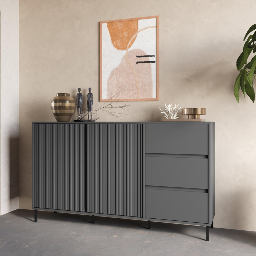 Avenale Sideboard 2 Door 3 Drawer in Anthracite - image 3
