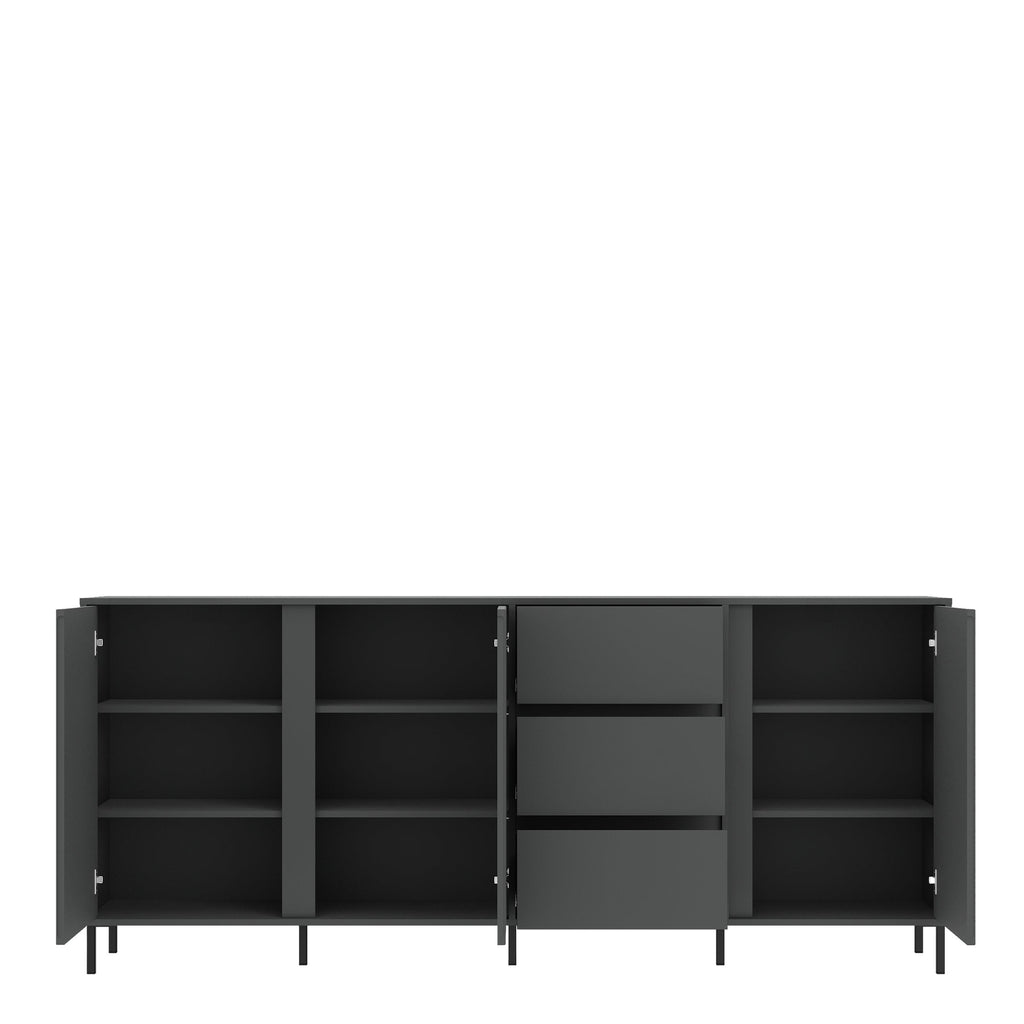Avenale Sideboard 3 Door 3 Drawer in Anthracite - image 3