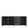 Avenale Sideboard 3 Door 3 Drawer in Anthracite - image 3