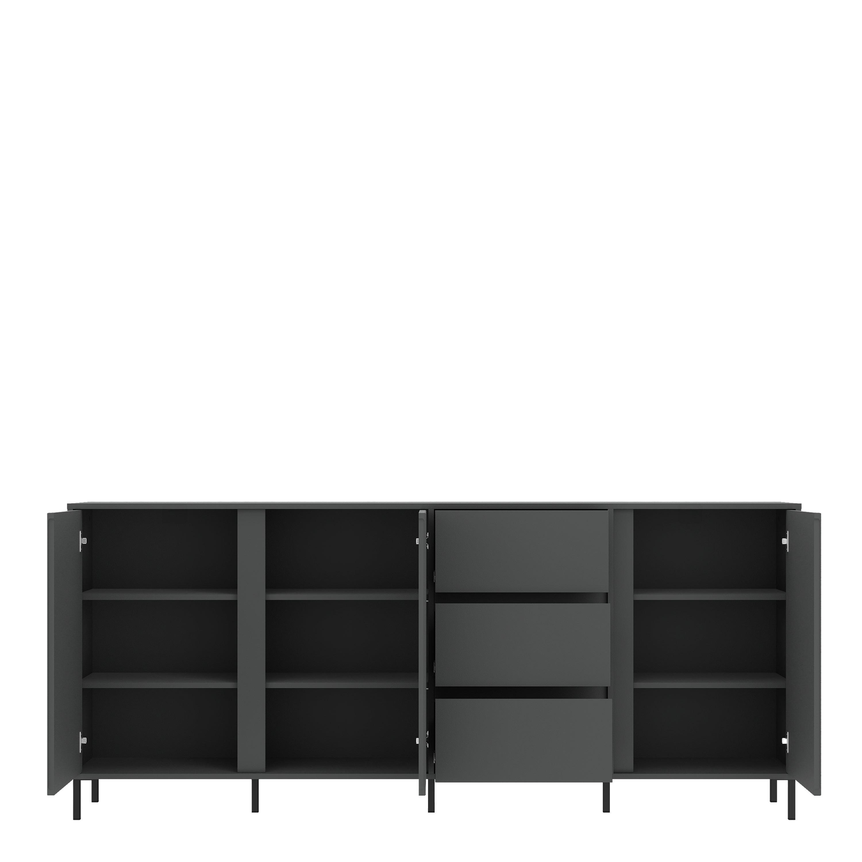 Avenale Sideboard 3 Door 3 Drawer in Anthracite - image 3