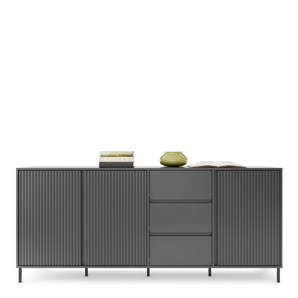 Avenale Sideboard 3 Door 3 Drawer in Anthracite - image 6