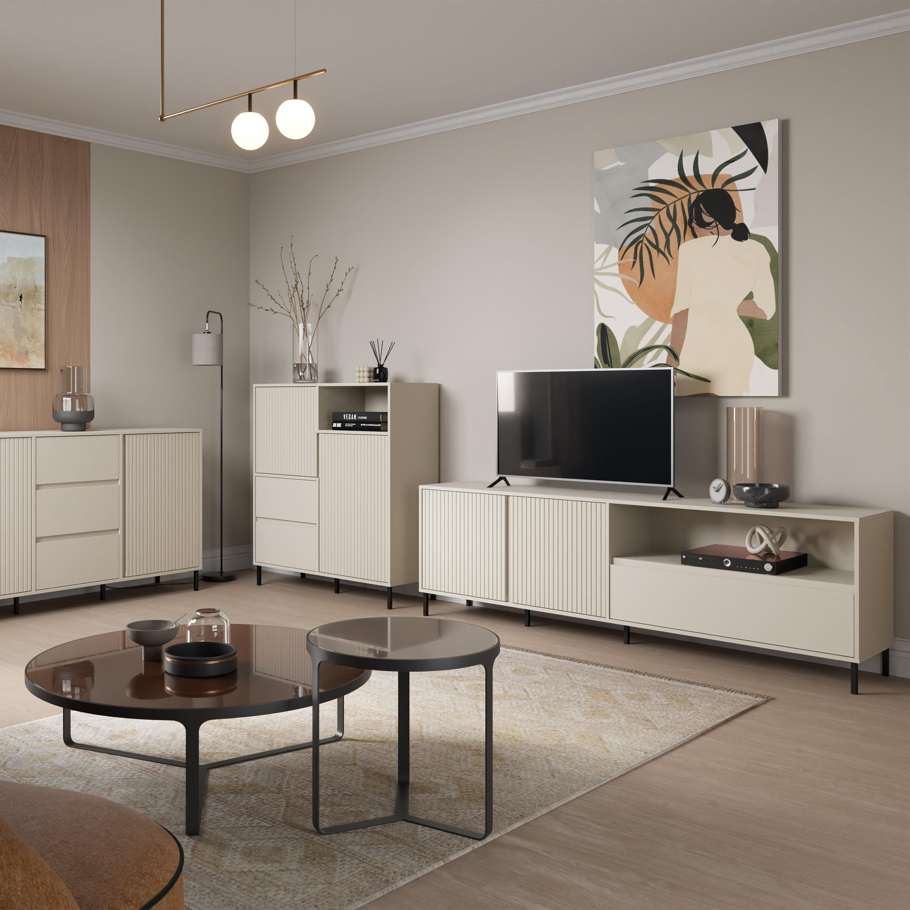 Avenale TV Cabinet 2 Door 1 Drawer in Cashmere - image 5