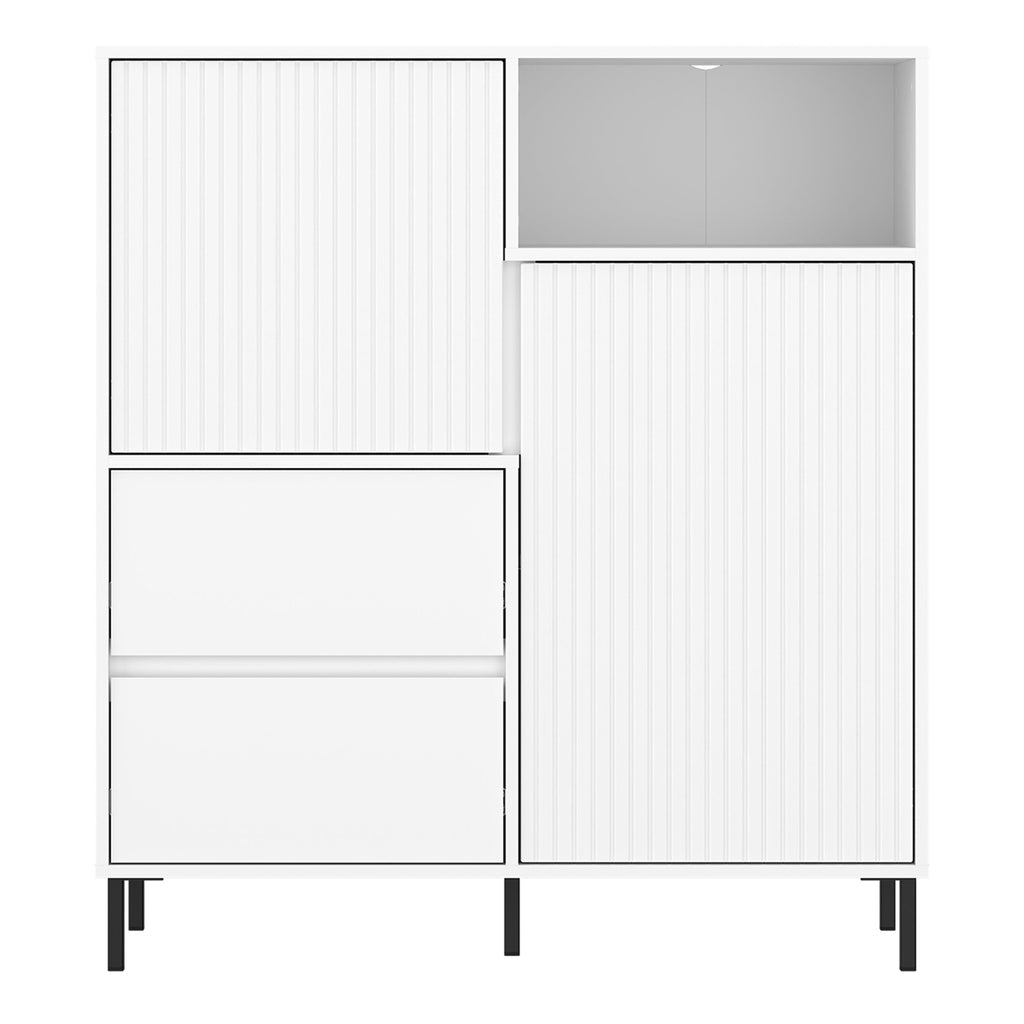 Avenale Sideboard 2 Door 2 Drawer in Alpine White High Gloss - image 2