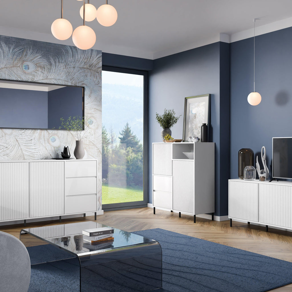Avenale Sideboard 2 Door 2 Drawer in Alpine White High Gloss - image 5