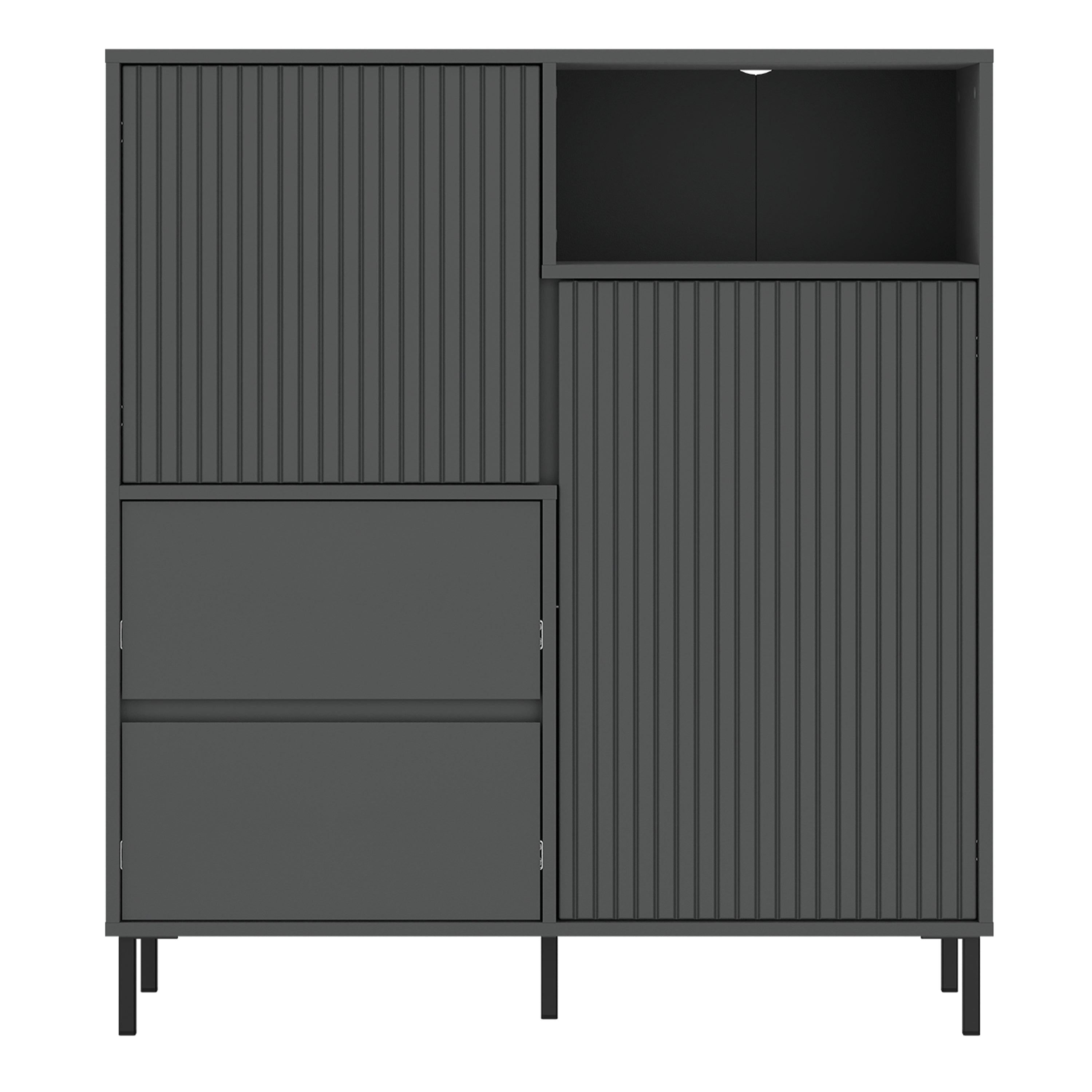 Avenale Sideboard 2 Door 2 Drawer in Anthracite - image 2