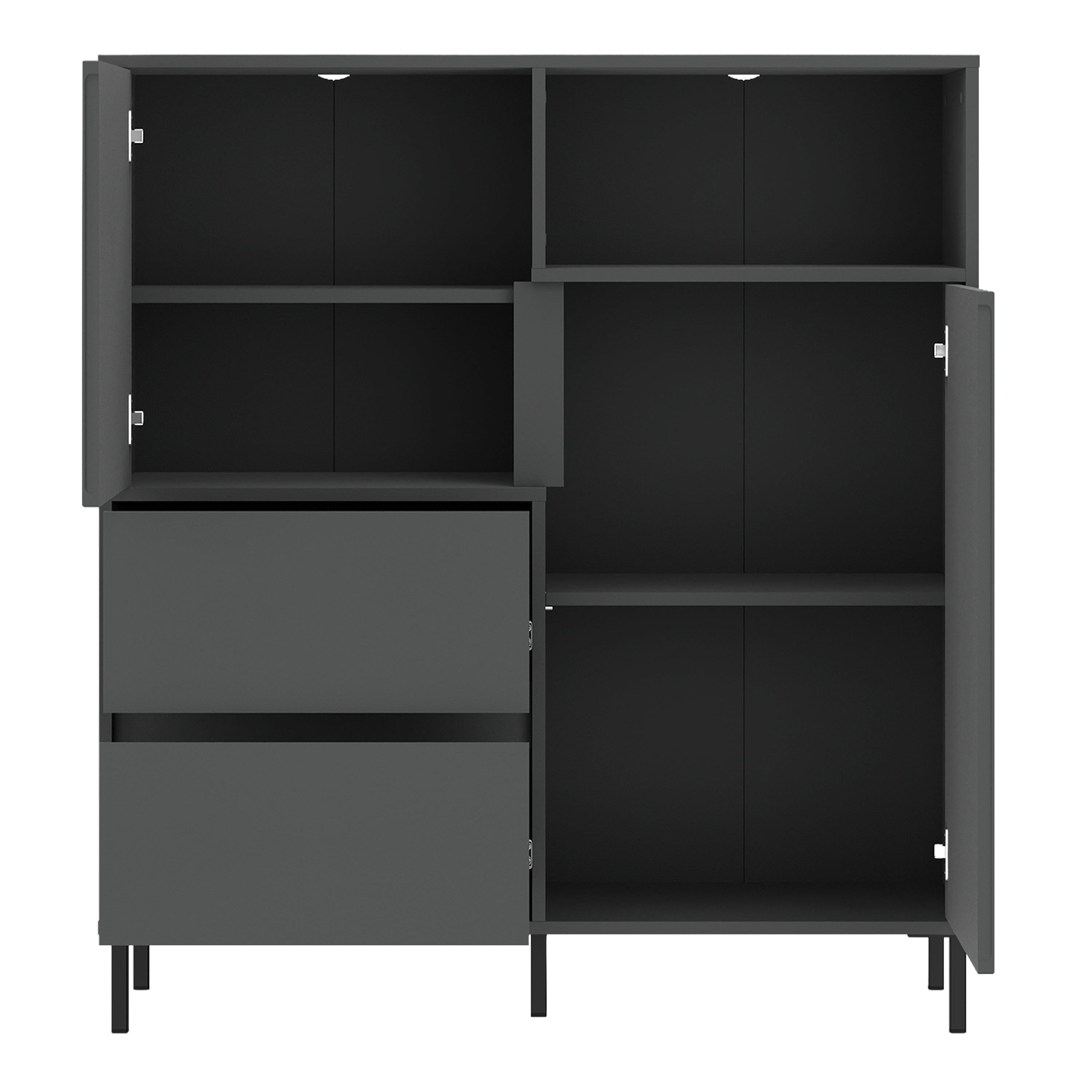 Avenale Sideboard 2 Door 2 Drawer in Anthracite - image 3