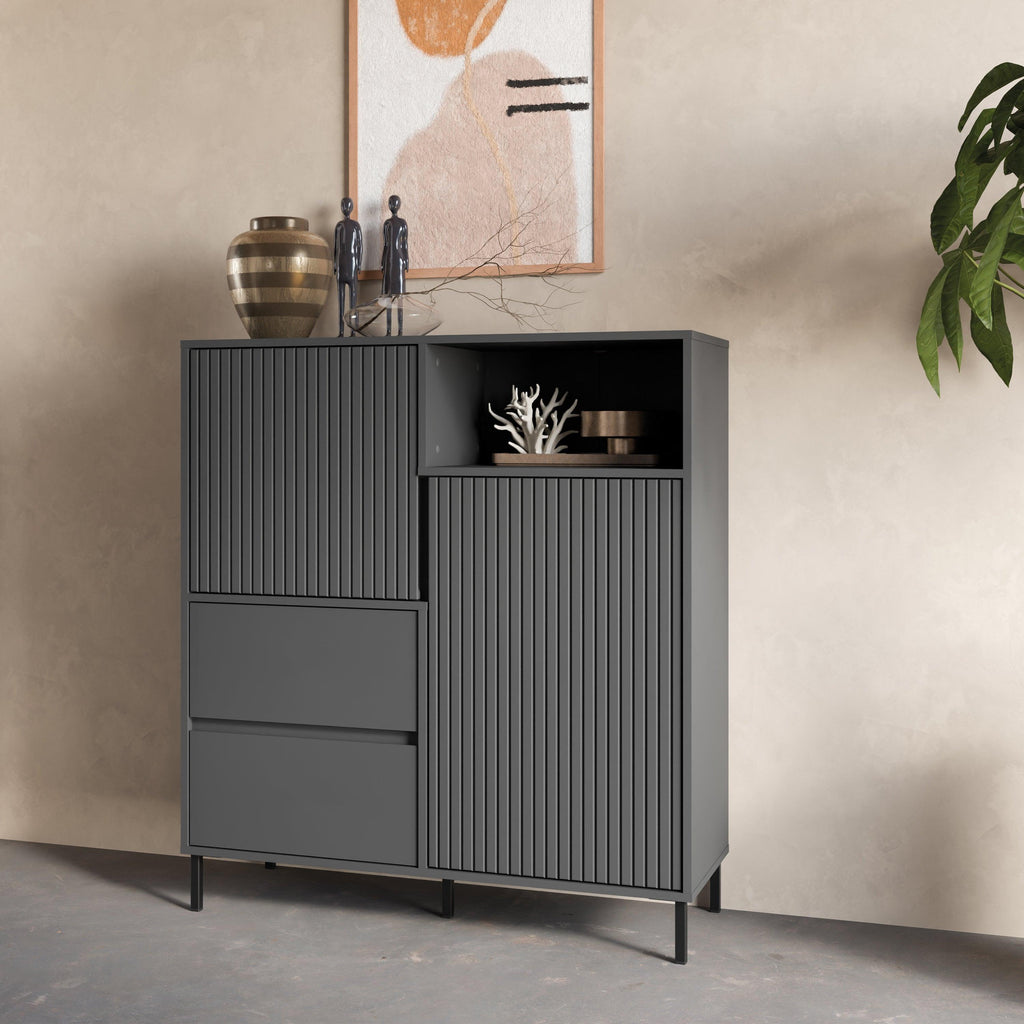 Avenale Sideboard 2 Door 2 Drawer in Anthracite - image 4