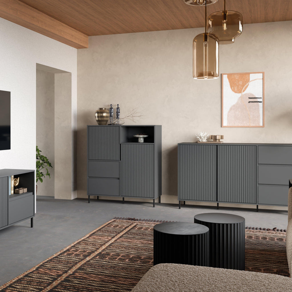 Avenale Sideboard 2 Door 2 Drawer in Anthracite - image 6