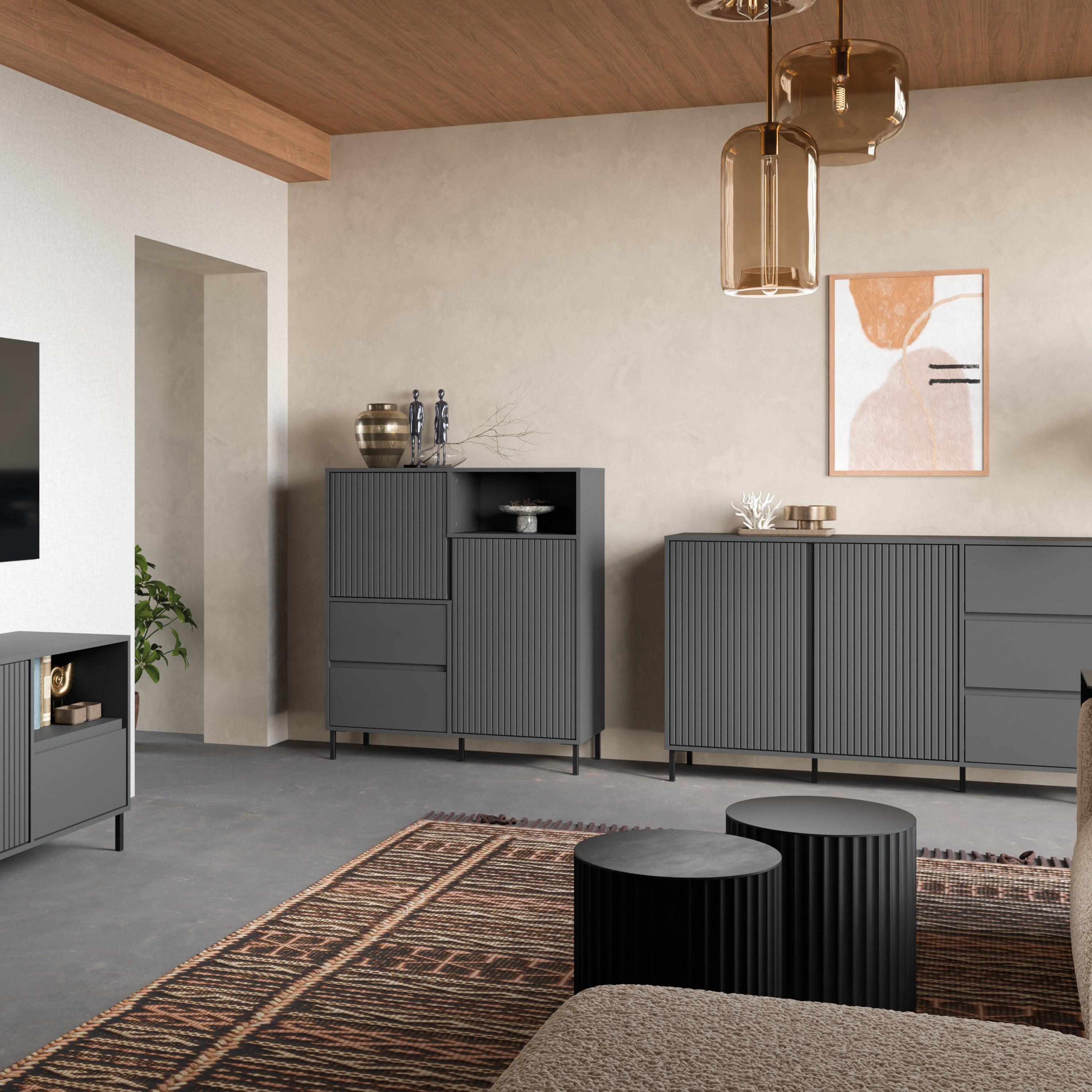 Avenale Sideboard 2 Door 2 Drawer in Anthracite - image 6