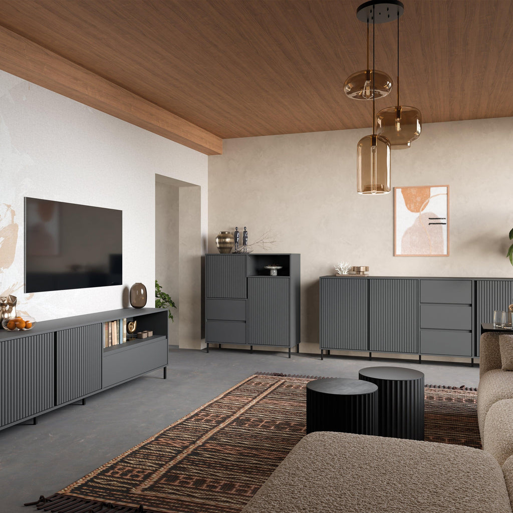 Avenale Sideboard 2 Door 2 Drawer in Anthracite - image 7