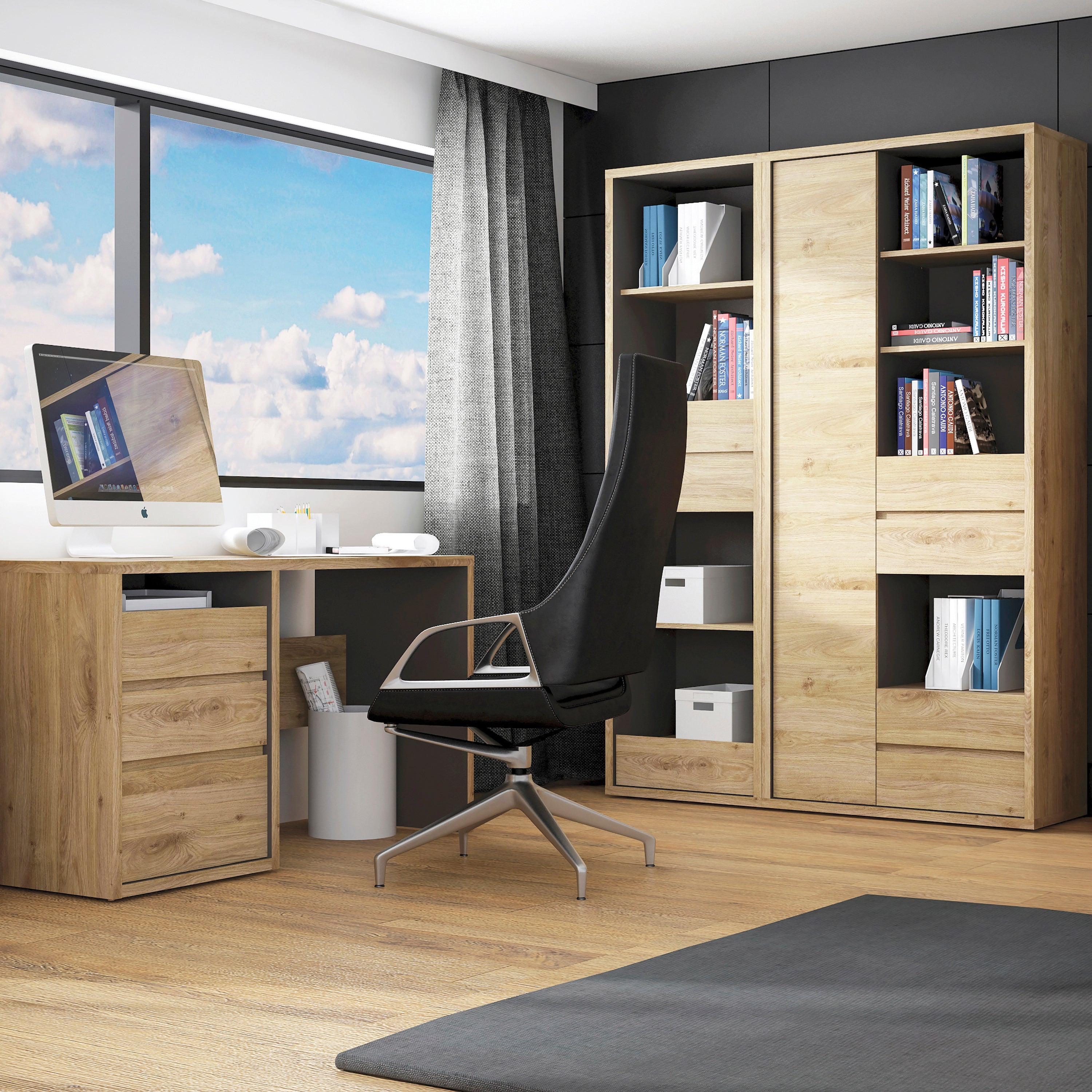 Shetland Tall Narrow 3 Drawer Bookcase - image 5