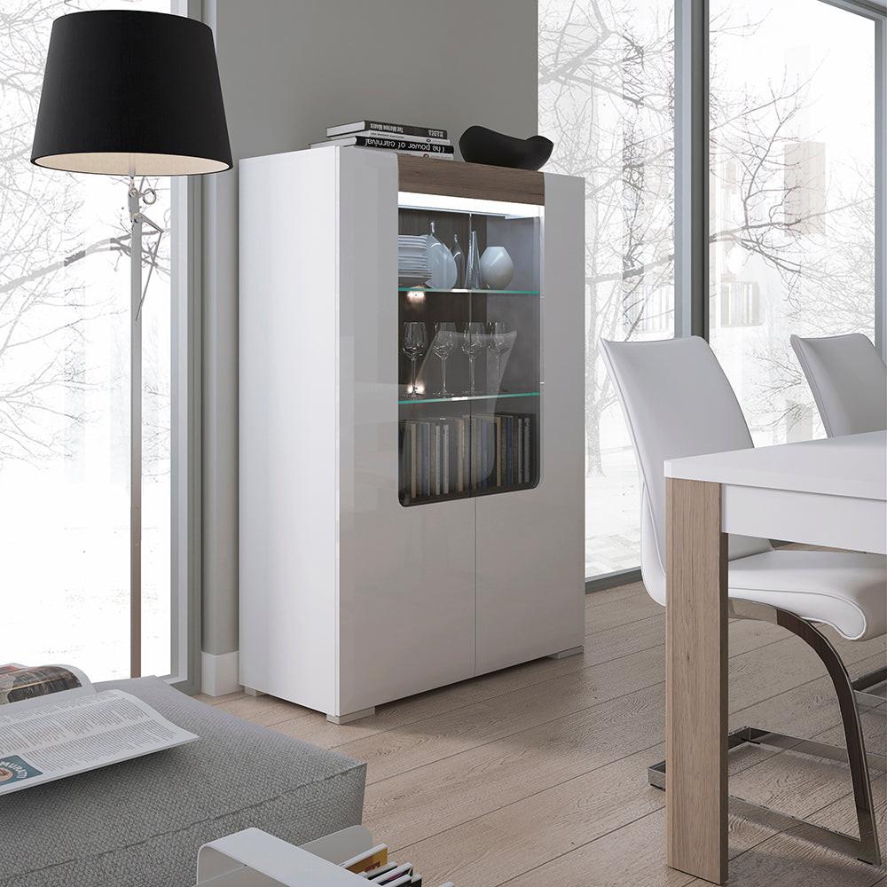 Toronto Low Glazed 2 Door Display Cabinet with Internal Shelves (inc. Plexi Lighting) - image 6