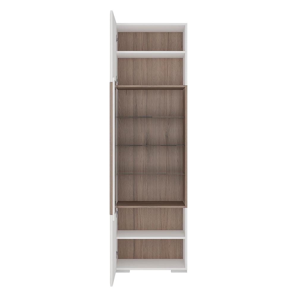 Toronto Tall Narrow Glazed Display Cabinet with Internal Shelves (inc. Plexi Lighting) - image 3