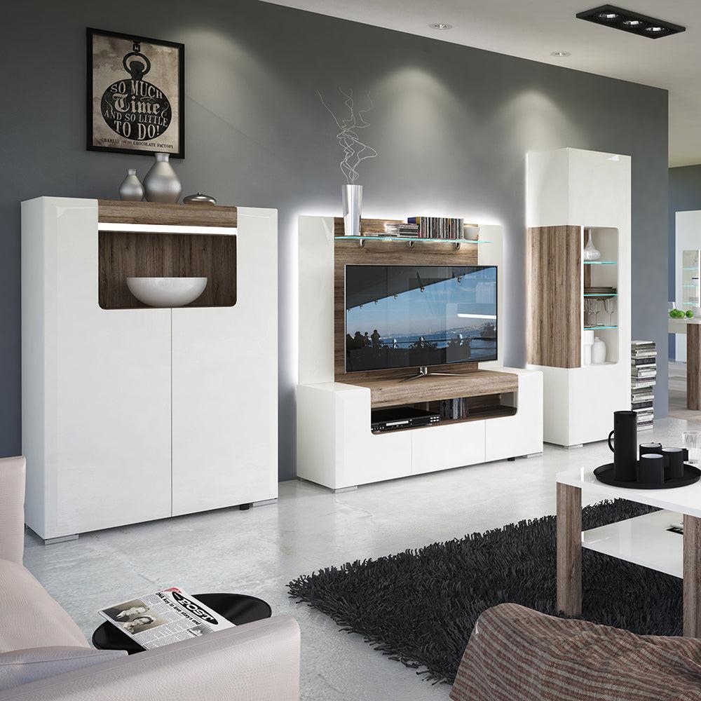 Toronto Tall Narrow Glazed Display Cabinet with Internal Shelves (inc. Plexi Lighting) - image 5