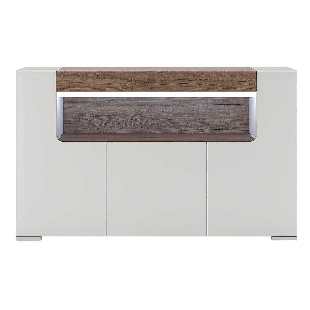 Toronto 3 Door Sideboard with open shelving (inc. Plexi Lighting) - image 2