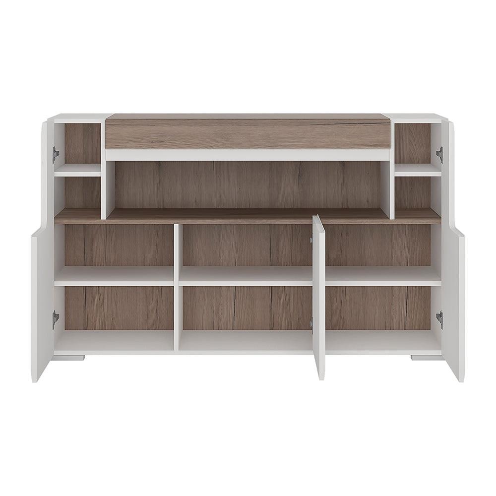 Toronto 3 Door Sideboard with open shelving (inc. Plexi Lighting) - image 3