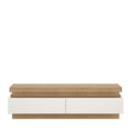 Lyon 2 Drawer TV Cabinet in Riviera Oak/White High Gloss - image 2