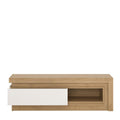 Lyon 1 Drawer TV Cabinet with Open Shelf in Riviera Oak/White High Gloss - image 2